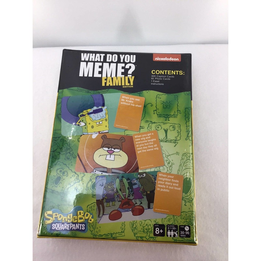 Nickelodeon What Do You Meme? SpongeBob SquarePants Family Edition Card Game NEW - Picture 2 of 9